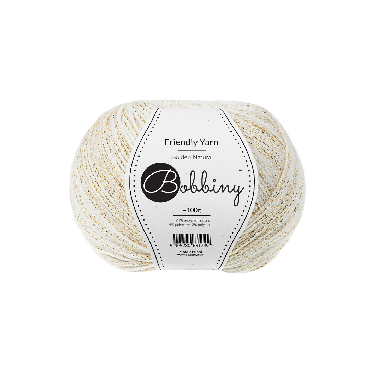 Bobbiny Garn "Friendly Yarn" - Golden Natural - 200m (100g)