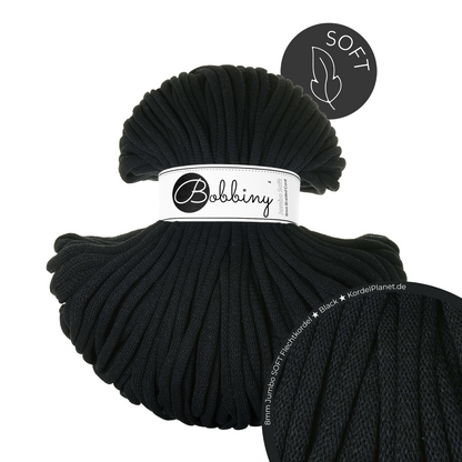 Bobbiny Flechtkordel Black Ø 8 mm (Jumbo Soft)