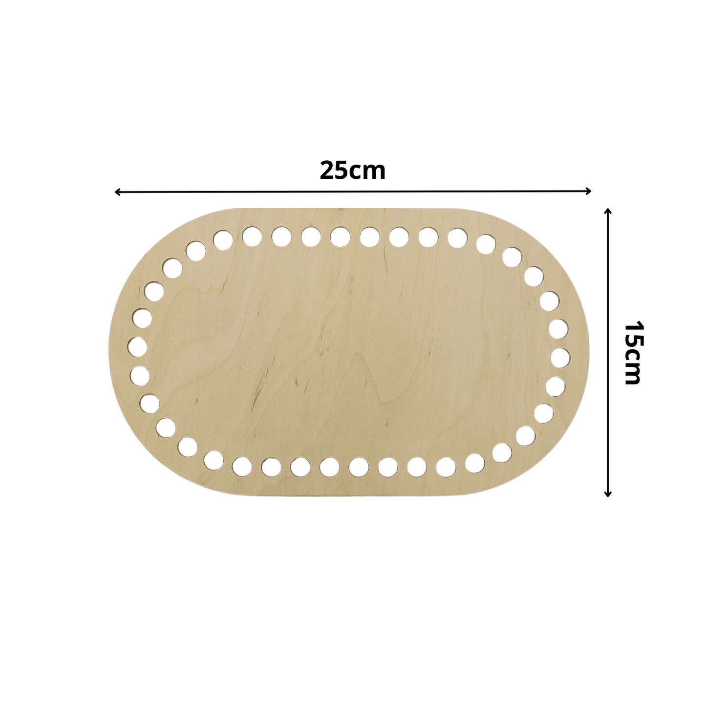 Korbboden für Häkelkörbchen oval 25x15 cm