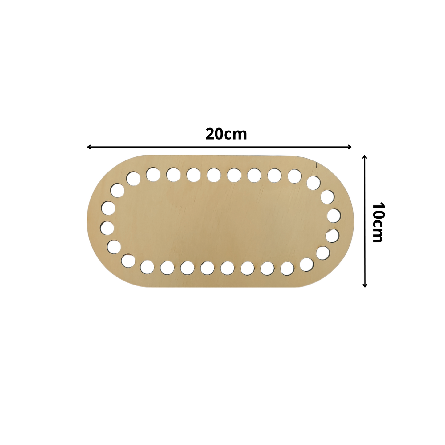 Korbboden für Häkelkörbchen oval 20x10 cm