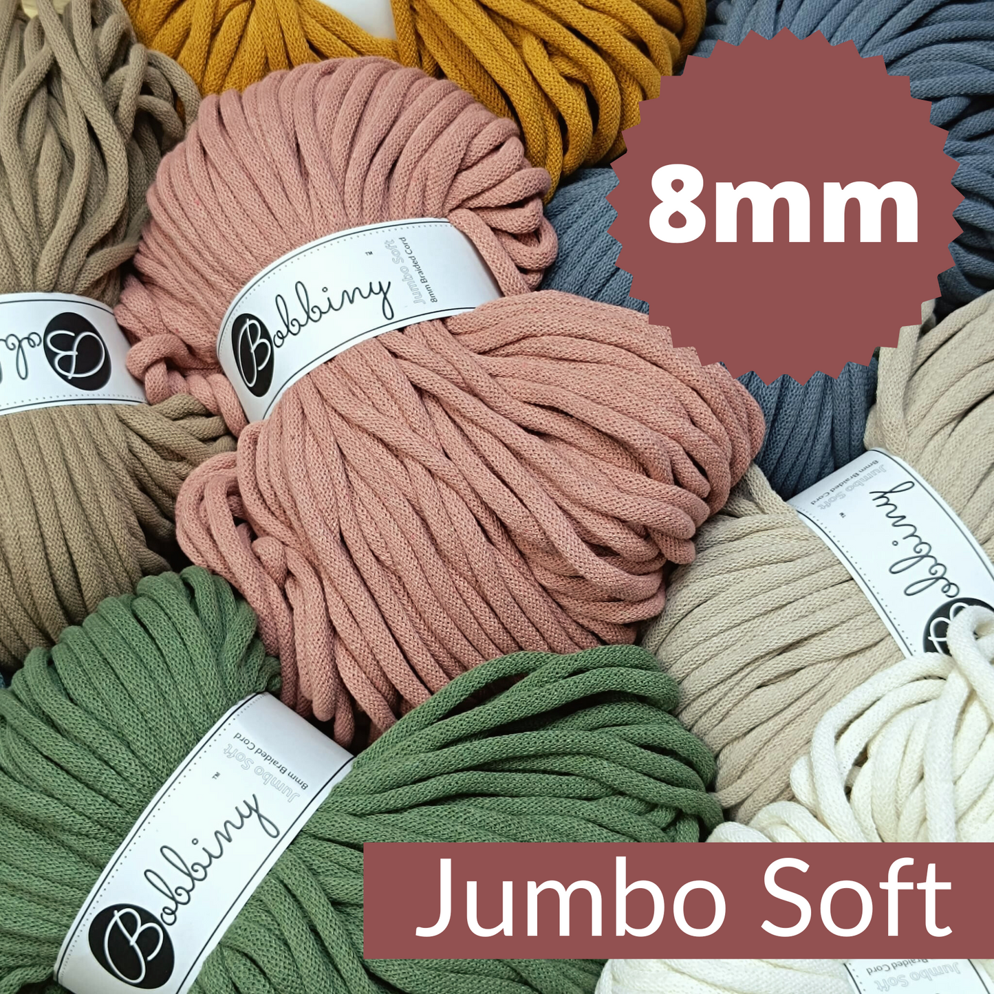 Bobbiny Flechtkordeln Ø 8 mm JUMBO SOFT 100m (neuheit)