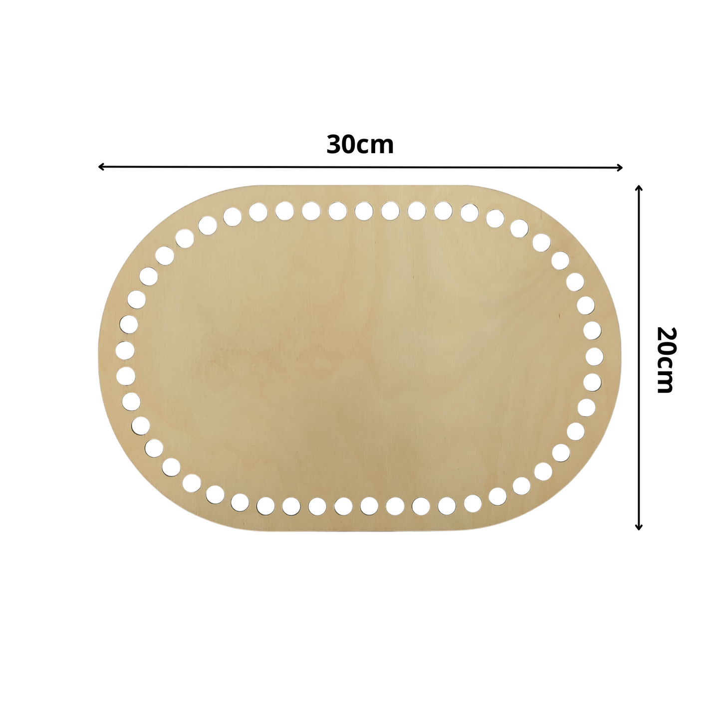 Korbboden für Häkelkörbchen oval 30x20 cm