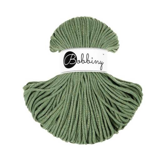 Bobbiny Flechtkordel Golden Eucalyptus Green Ø 3 mm