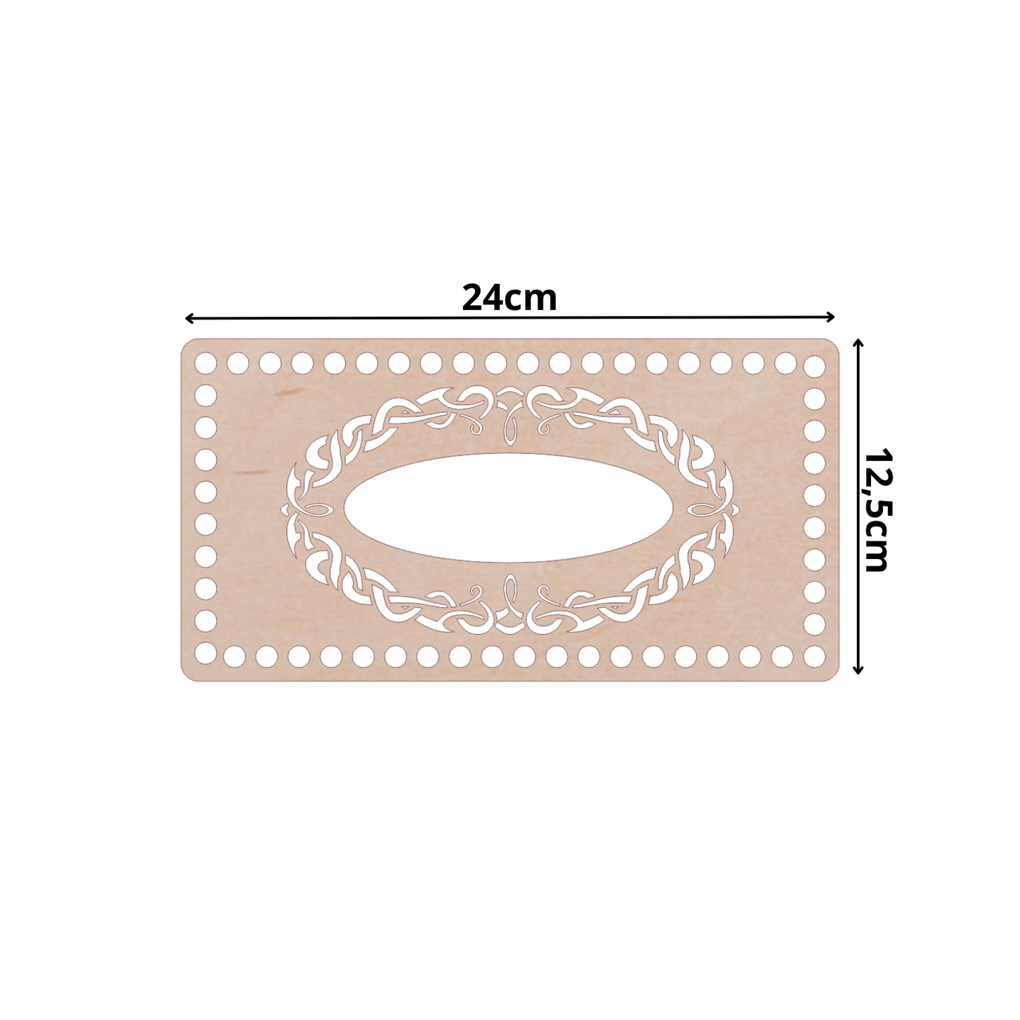 Holzdeckel Taschentücherbox 24x12,5 cm (Dekor)